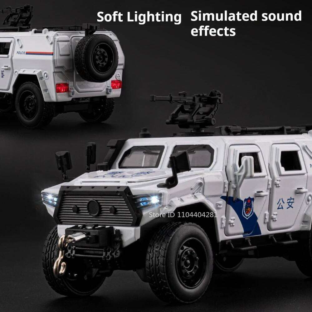 1:32 Dongfeng Mengshi Sabertooth Toys Car Alloy Diecast Model Trailer Hook Extendable Sound Light Pull Back Armored Vehices Gift Z260306