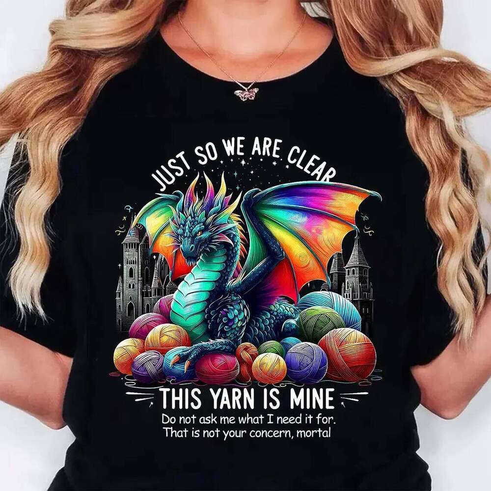 Funny Crochet Knitting Quotes Street Harajuku Round Neck T-shirt Women's Clothing XJ260306 XJ260306