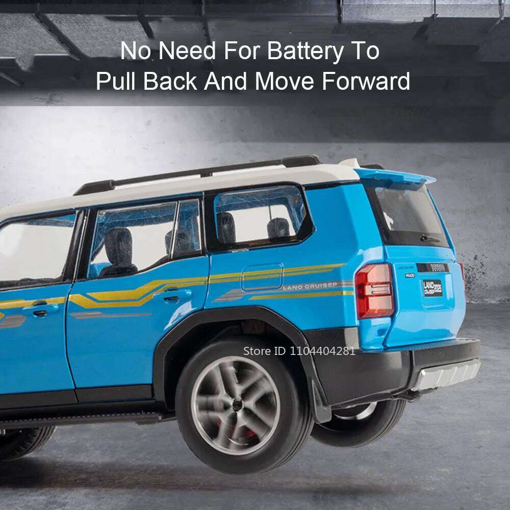 1:24 Prado Cruiser Alloy Model Toys Diecast Metal Car Doors Opened with Sound Light Pull Back Miniature Vehices for Boy Presents Z260307