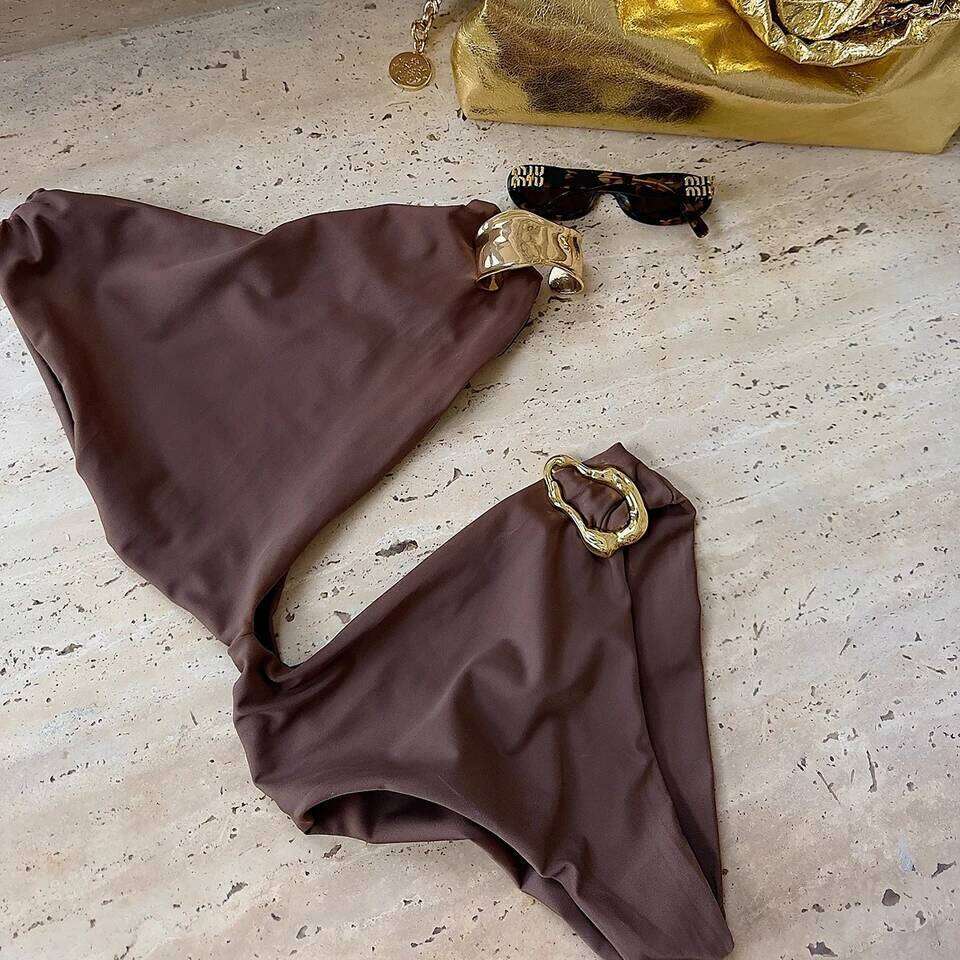 Shoulder 2025 Sexy Women One Piece Swimsuit Female Swimwear Biquini High Waist Monokini Swimming Bathing Suit Beachwear Outdoor Equipment