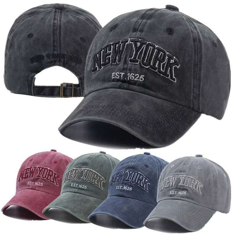 2024 New York Washed Cotton For Men Women Gorras Snapback Baseball Caps Sun protection Casquette Dad Hat Outdoors Cap Y260304