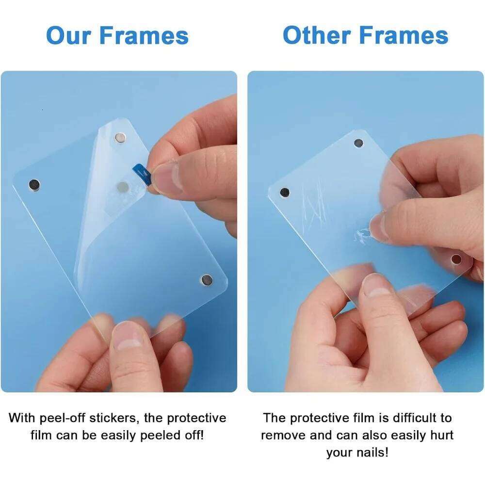 Acrylic Picture Frame 20 Pack 2.36x3.54 Inches Mini Polaroid Fridge Magnet Frames, Double Sided Clear Refrigerator Pho H260306