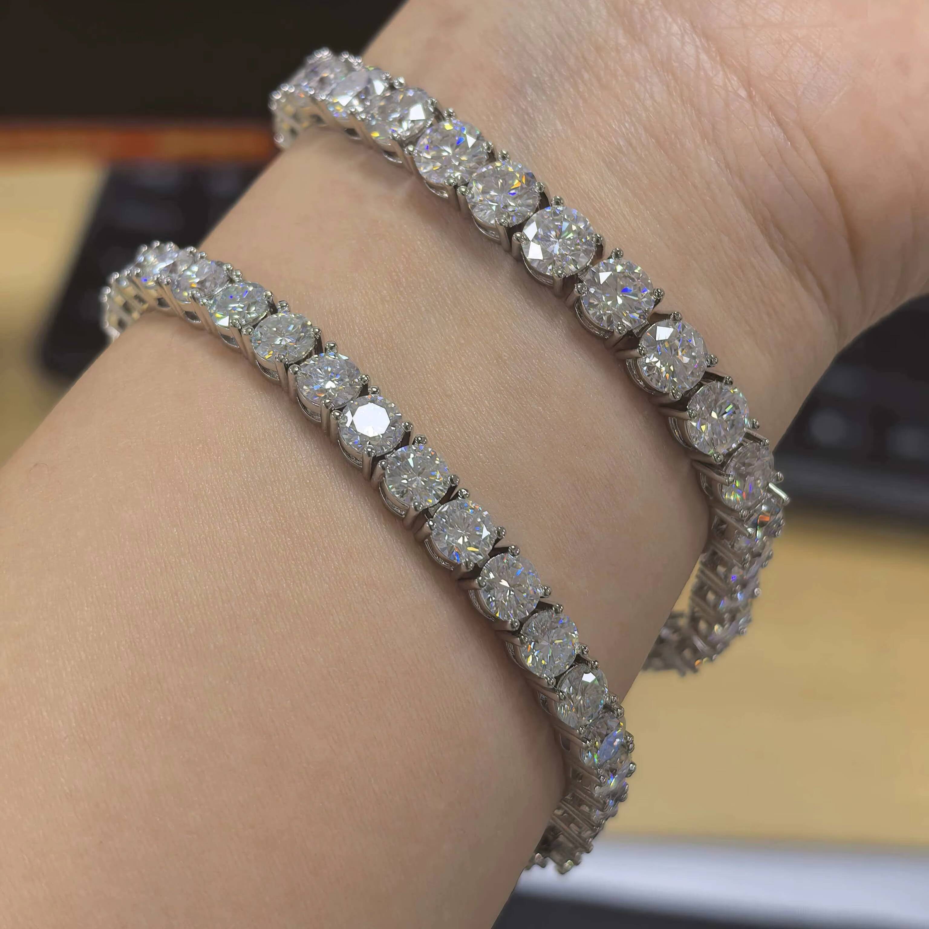 Hip Hop Jewelry Moissanite GRA Certification Bracelet 28CT VVS Moissanite Iced Out Diamond Cuban Link Bracelet