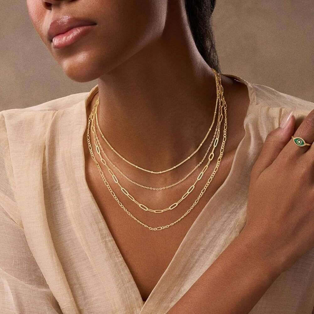 Stainless steel minimalist necklace, PVD vacuum electroplated 18K gold, DIY chain, high-end, non-fading, cross-border foreign trade necklace