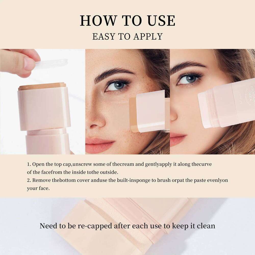 O'cheal Concealer Foundation Stick Facial Matte Bronzer Contouring Coverage Moisturizing Makeup Face Cream Portable With Sponge 26L0306