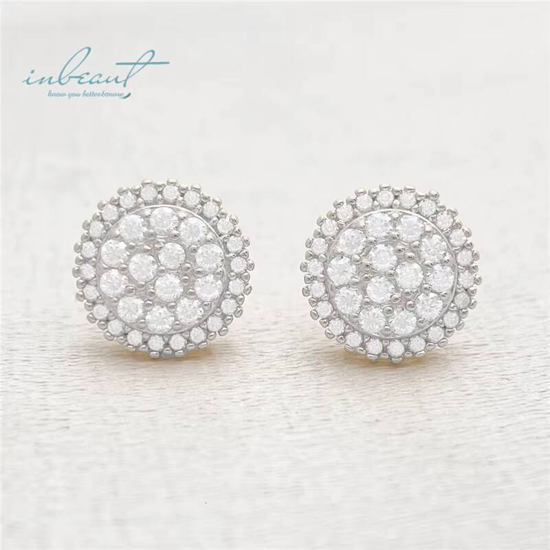 18K Yellow/Rose/White Gold Plated Diamond Test Past Total 2 Carat Round Brilliant Cut Micro D Color Moissanite Stud Earrings