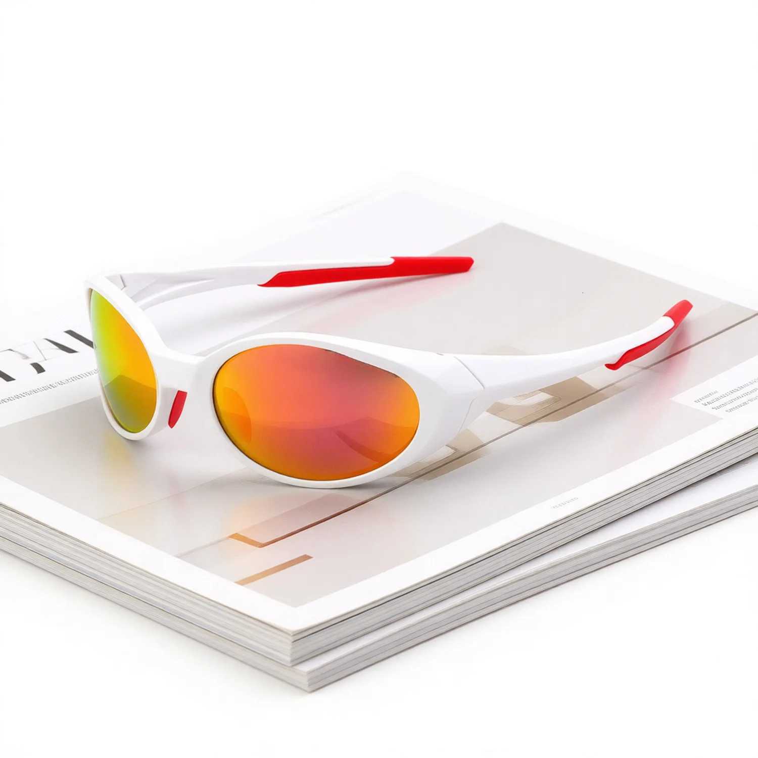 2025 Outdoor Sports Polarized Sunglasses Women Men Unisex Oval Glasses Reflective Mirrored Lens Color Patchwork Shades S260304