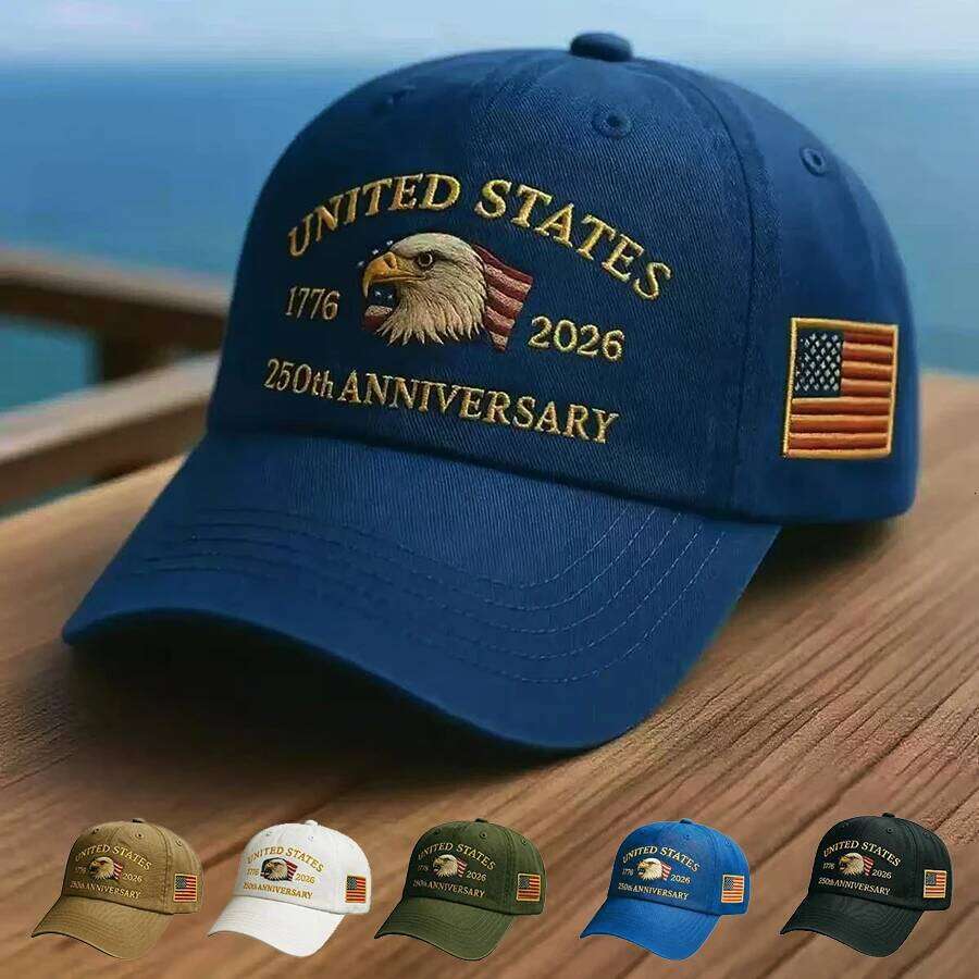 250th Hat USA Patriotic Caps Eagle Embroidered Baseball Hats for Men Women 250 Year Anniversary Cap Y260304