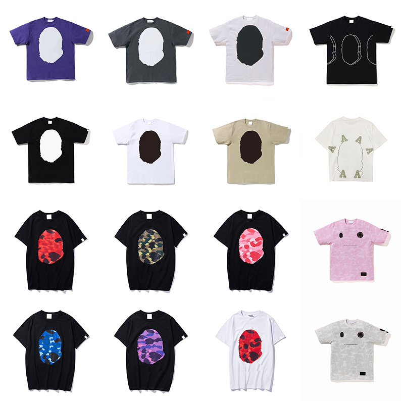 Bapetshirt Fashion T Shirt for men women Summer Black White T-Shirts Clothings Short Sleeve Clothes hiphop tees
