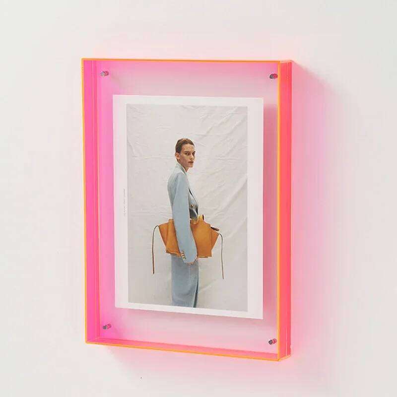 Ins Style Acrylic Photo Colorful Picture Frame Without Photos Transparent Table Wall Decoration Hall Bedroom H260306