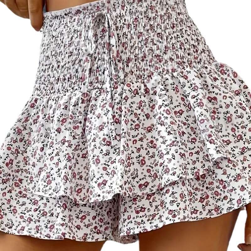Women's Summer European and American Cross-Border Best-Selling New Fashion Printed Wide-Leg Shorts Loose Versatile Casual Pants