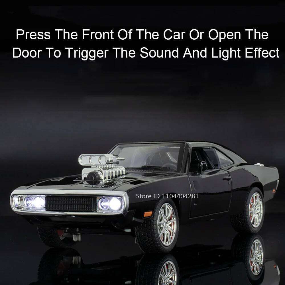 1:24 Charger 1970 Challenger Str Alloy Model Toys Diecast Car with Sound Light Pull Back Miniature Vehices Home Decorations Gift Z260307