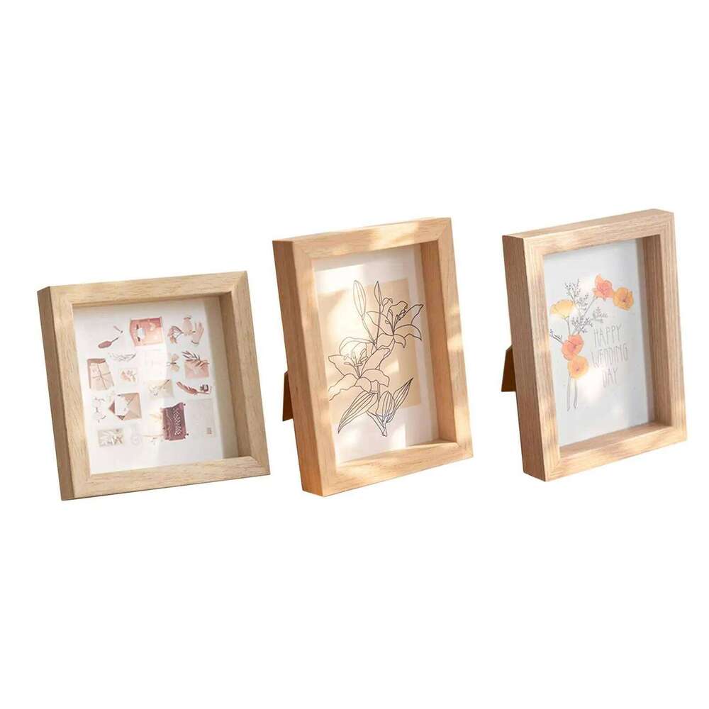 Photo Frame Decorative Wooden Desktop and Wall for Living Room Bedroom H260306