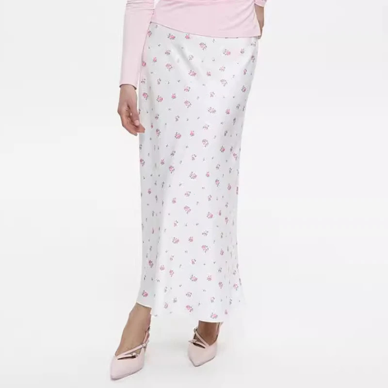 Summer Printed Fashion Long Skirt for Women High Waist Contrast Patchwork Slim Elegant Party Looks Ladies Y2k Maxi Skirt 260306