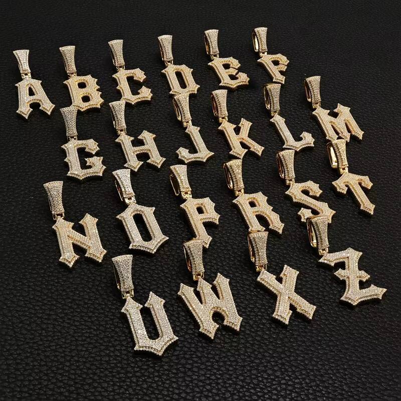 New Design 13g Moissanite Silver J Alphabet Pendant 1525ct Iced Out Moissanite Diamond Pendant Link Chain Hip Hop Fine Jewelry