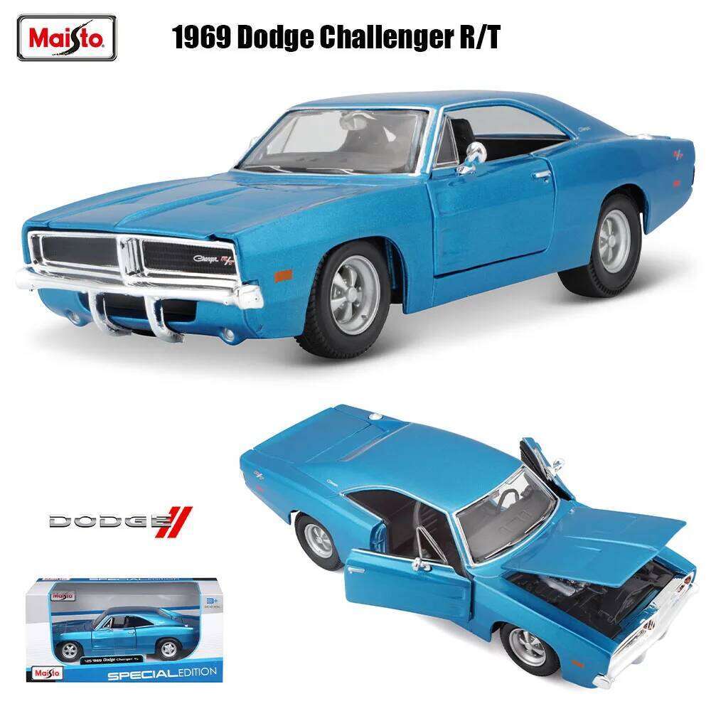 Maisto 1:24 1969 Dodge Challenger R/T alloy car model handicraft decoration collection toy tool gift die-casting Z260306