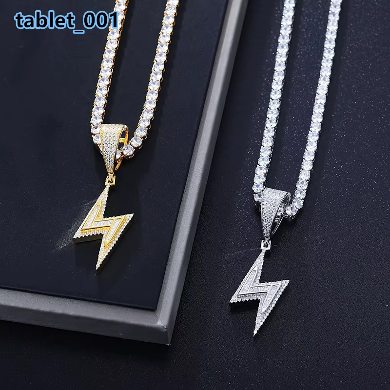 D Color Moissanite Diamond Pendant Necklace Gold Plated 925 Sterling Silver for Men Women with Hip Hop Style