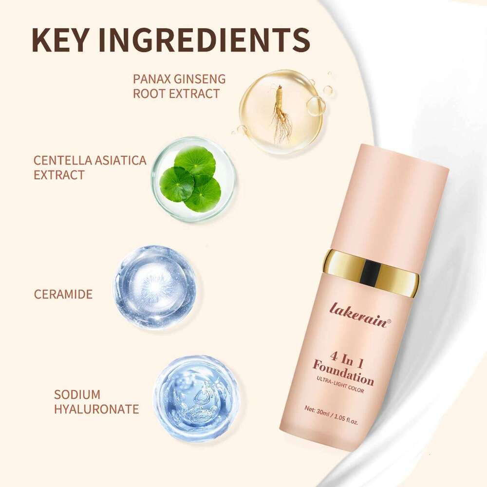 Color Changing Foundation 4 In 1 Moisturizer Longwearing Waterproof Concealer Even Skin Toning Sunscreen Spf 30 Whitening Makeup 26L0306