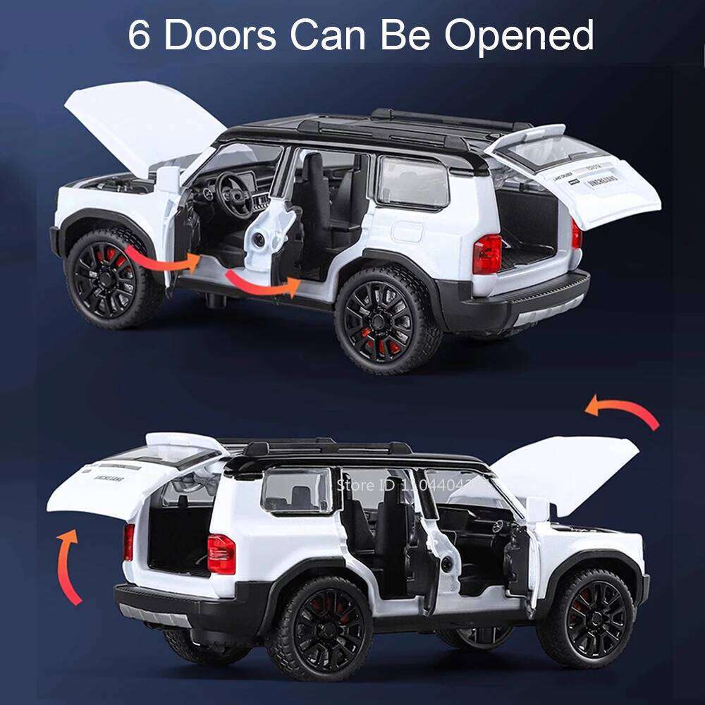 1:32 LAND CRUISER Prado Crown Alloy Miniature Model Toys Diecast Car Doors Opened Sound Light Pull Back Cars Children's Day Gift Z260306