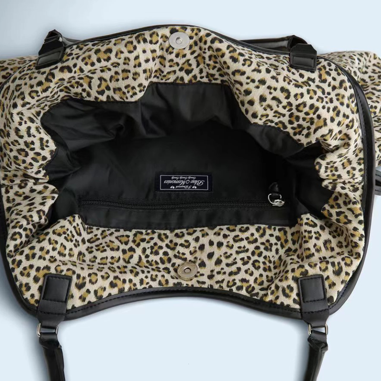 Women Leopard Print One Shoulder Armpit Bag Large Capacity Tote for School Work Daily Use 260228