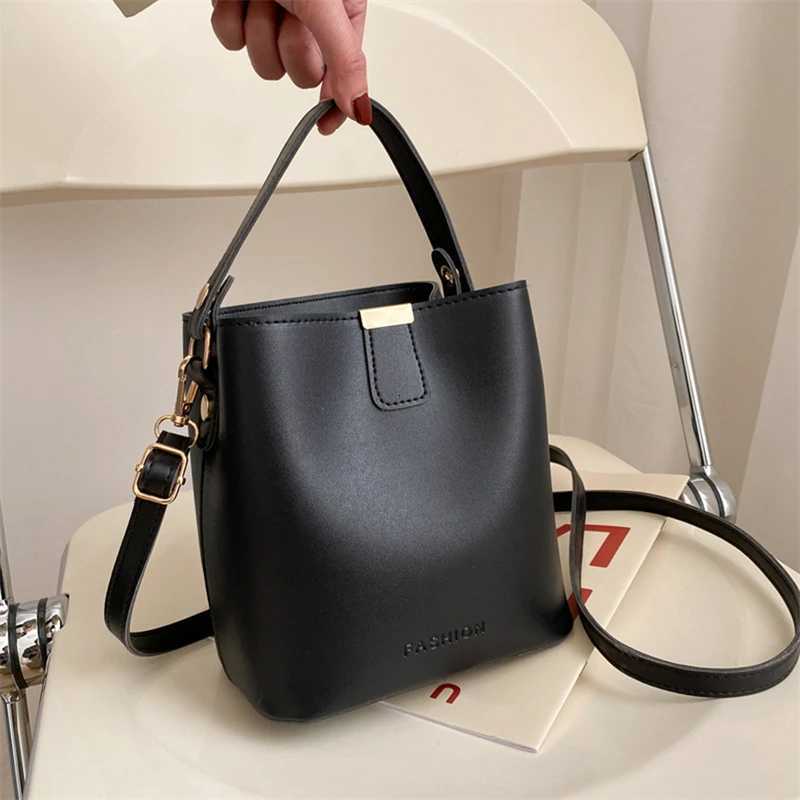 Fashion Pu Shoulder Bag For Women Large Capacity Shopping Shoulder Bags Elegant Simple All-Match Purse Crossbody Bucket Bags H260306