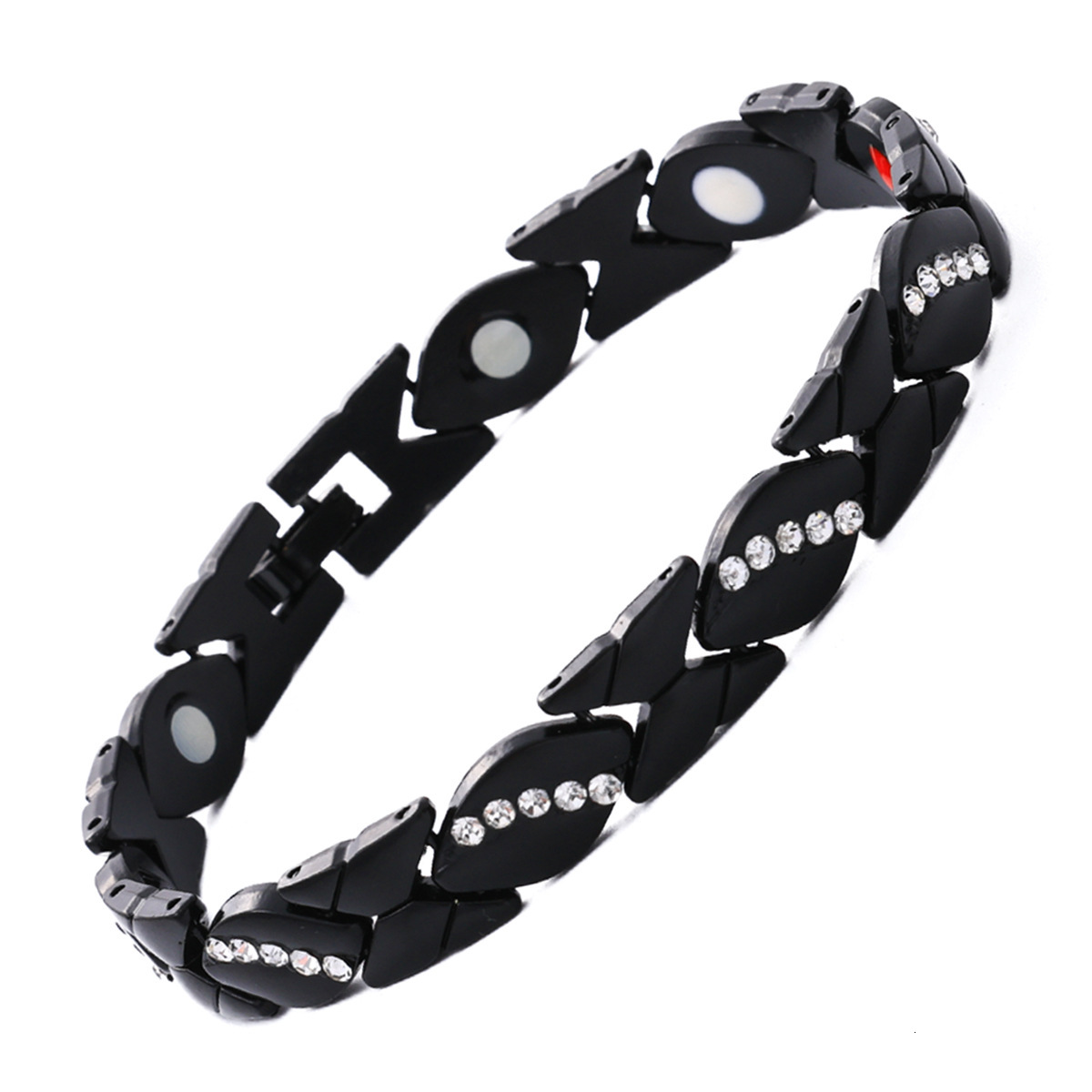 Luxury Brand Designer Jewelry Diamond Magnetic Stripe Antique Red Copper Brushed Adjustable Designer Bracelet For Couples