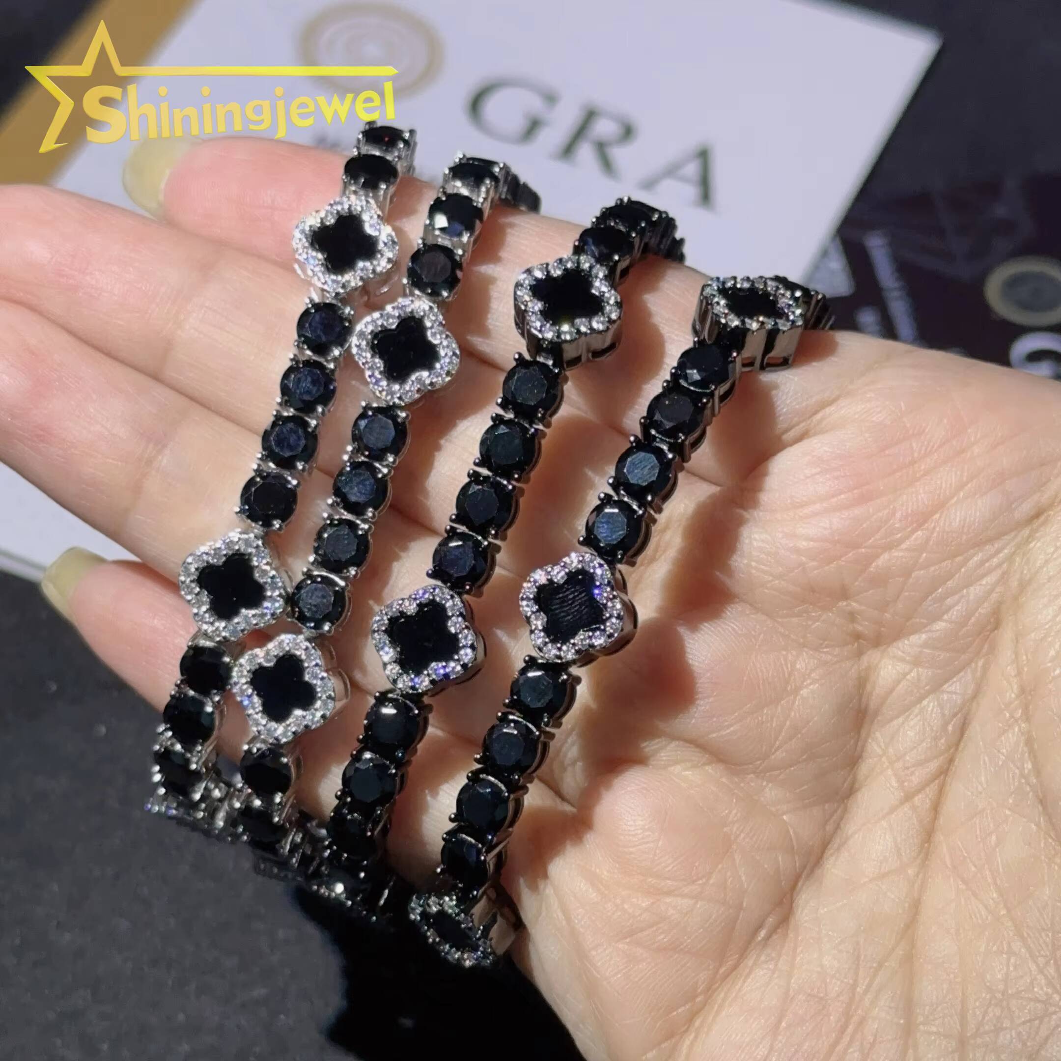 Fashion 3mm 5mm Iced Out Tennis Chain 925 Silver Moissanite Diamond Tennis Necklace Pass Diamond Test Moissanite Bracelet