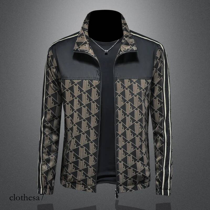 Autumn Luxury Bomber Stand Collar Business Casual Slim Jacket Lapel Ocial Dress Coat Outwear Windbreaker Men Clothing