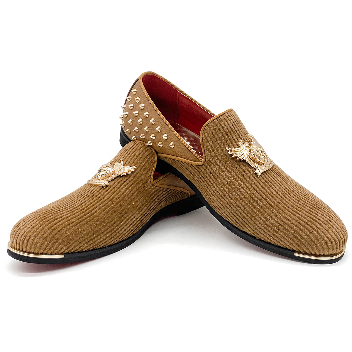 Top quality Rivets Designer dress shoes for men and women Luxury loafers suede Genuine leather casual loafers flats office Sequined shoes with dust ba