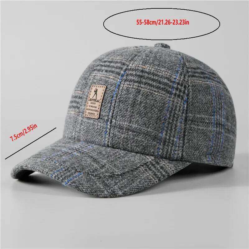 Warm Winter Baseball with Ear Flaps Men, Auturnn Thick Cap for Gifts Y260304