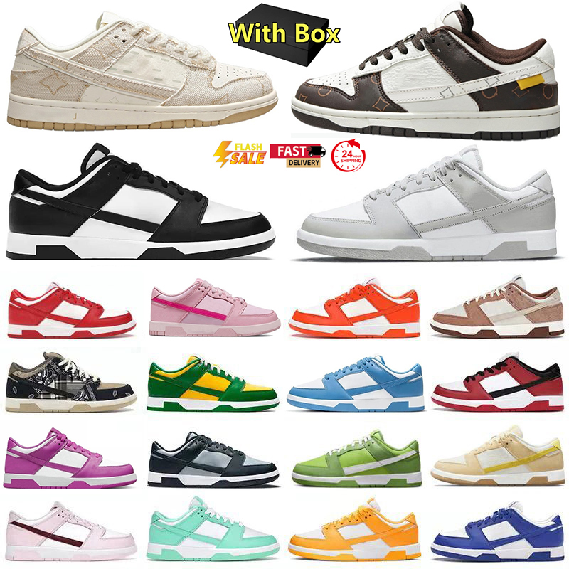 Designer Dress Shoes for Men Women Sport Sneakers Panda Sail Triple Black White Pink Sand Syracuse Candy Pine Green Outdoor Casual Trainers With Box