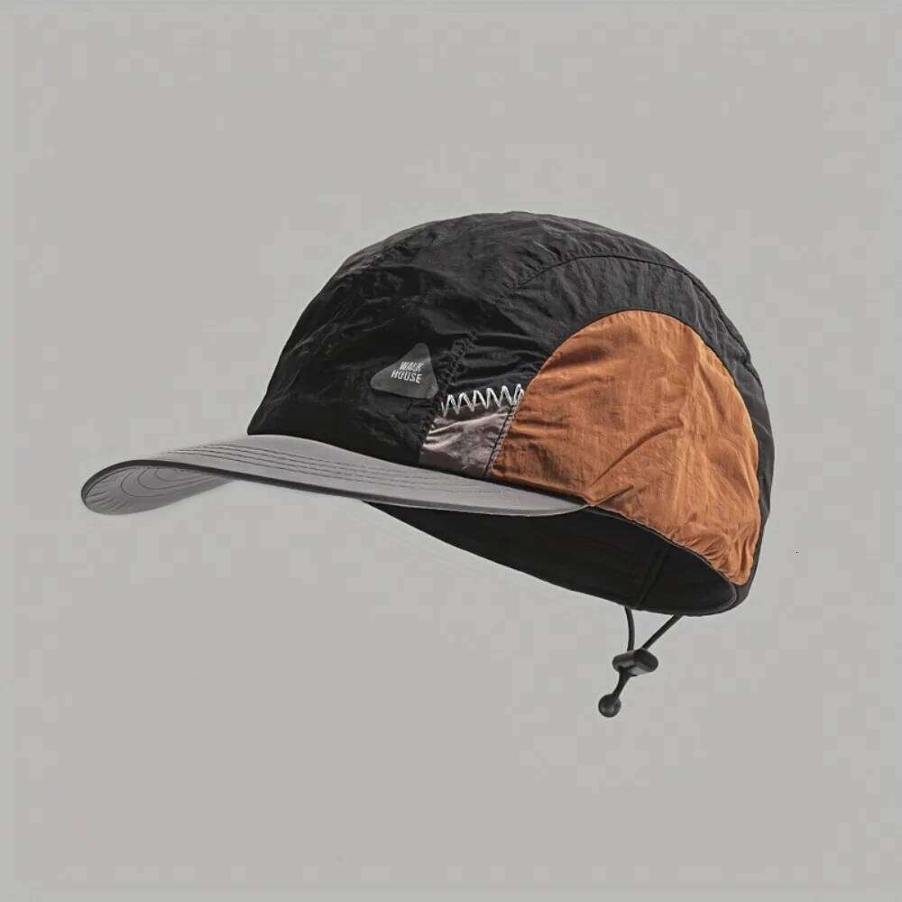 Color Matching Baseball Cap Flat-brimmed Breathable Quick-drying Hat Casual Drawstring Sun Protection Caps Camping Leisure Y260304