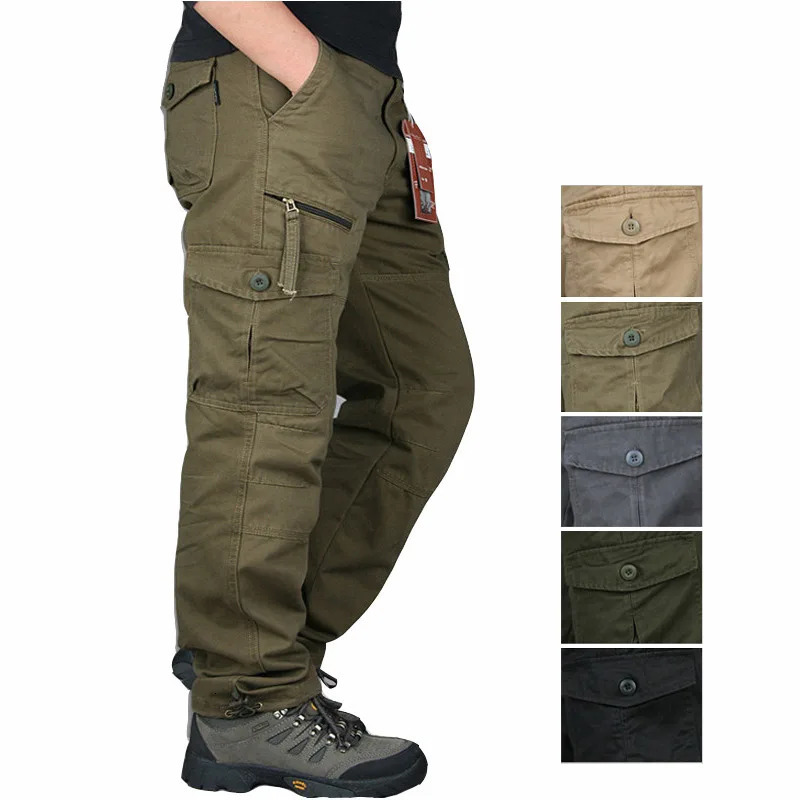 Spring Cargo Pants Man Cotton Reinforced Utility Military Outdoors Man Work Trousers Long Tactical Pants For Men Fashion Casual 260305