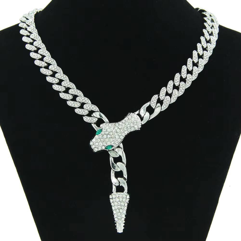 Non Tarnished Fashion White Gold Hip Hop Iced Out Moissanite Hip Hop Jewelry Cuban Chain Necklace for Men