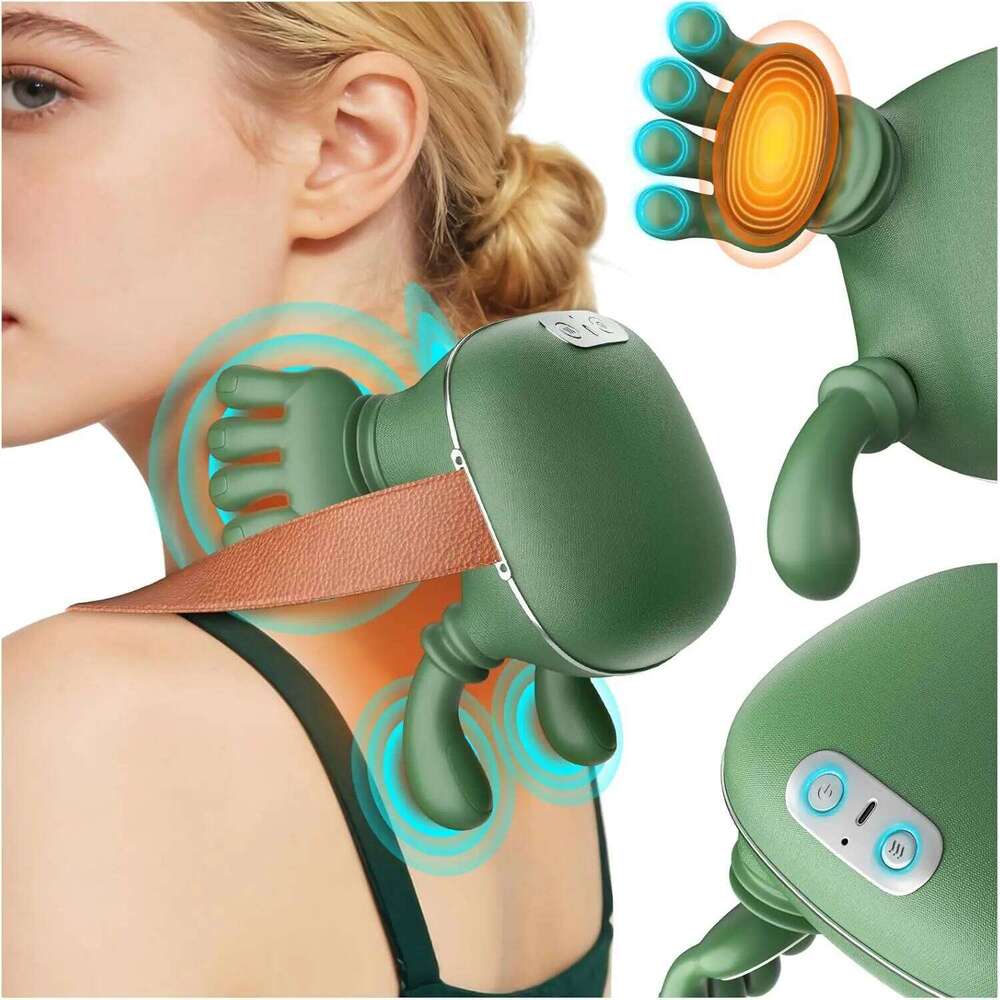 Wireless Neck And Back Massager with Heat 4D Shiatsu Deep Tissue for Shoulder Cervical Trapezius Kneading Massage 26Y0307