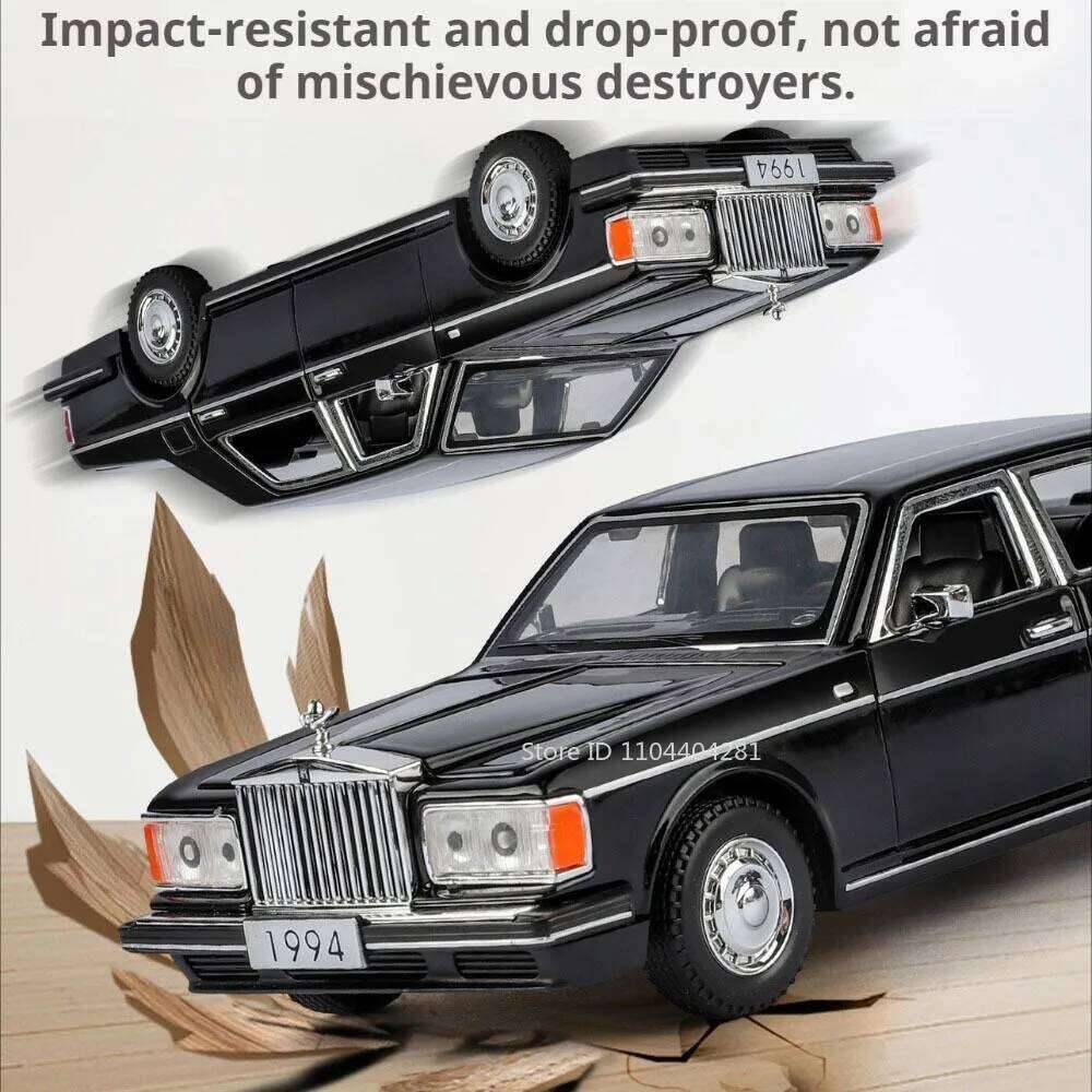 1:32 Rolls-Royce Silver Spur Phantom I Alloy Vintage Car Diecast Model Toys Sound Light Pull Back Doors Opened Home Decoration Z260306