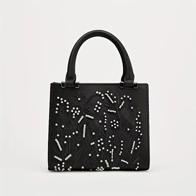 Elegant Soft Pearl Embroidery Fashion Handbag Silk Cheongsam Evening Clutch Chain Shoulder Bag Urban Minimalist Style Tote Chic 260302