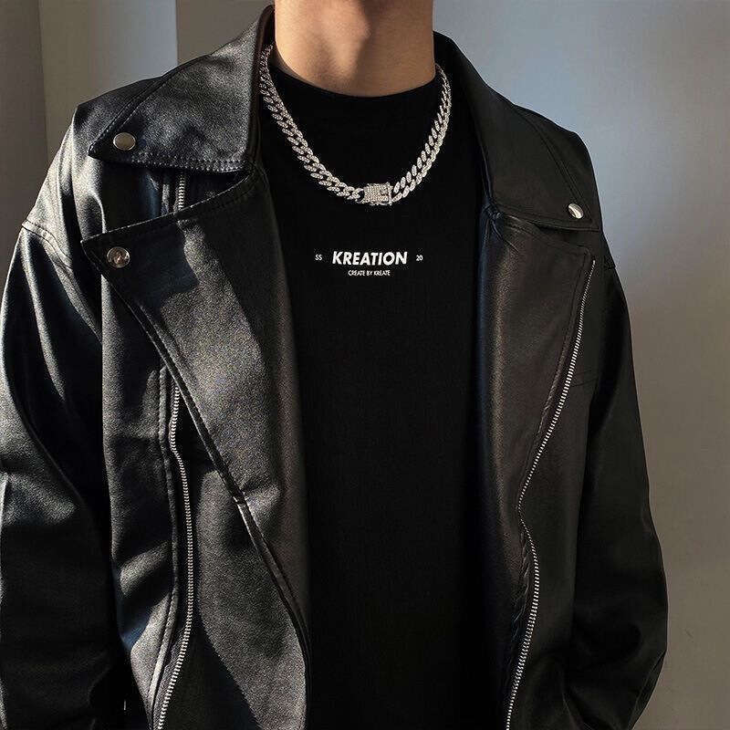 European American alloy men's Cuban chain, fully studded with diamonds, quality, 12mm, hip-hop style, cross-border wholesale, cool and high quali