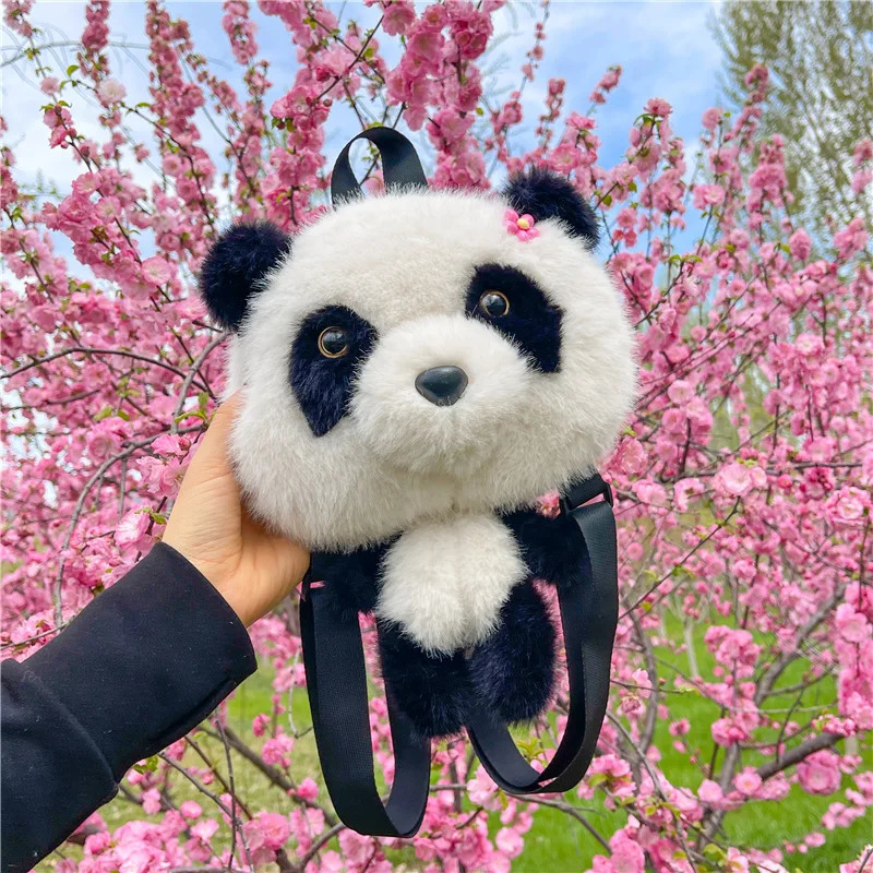 Womens Bag Fashion Panda Plush Nice Single Shoulder Crossbody Doll Backpack Cute Cartoon Kawaii Tote 260307