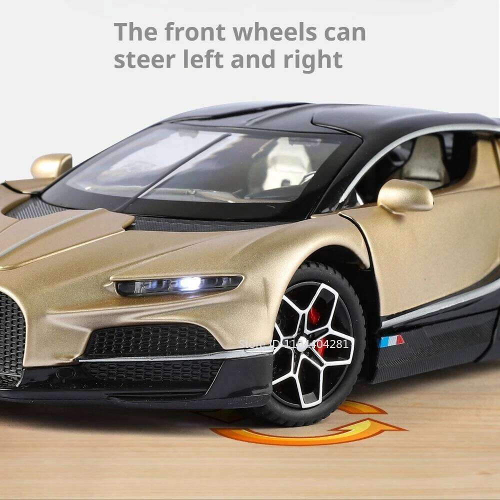 1:24 Tourbillon Bolide Diecast Alloy Models Sports Car Toys Front Wheel Steering Sound Light Pull Back Vehices Collect Ornaments Z260307