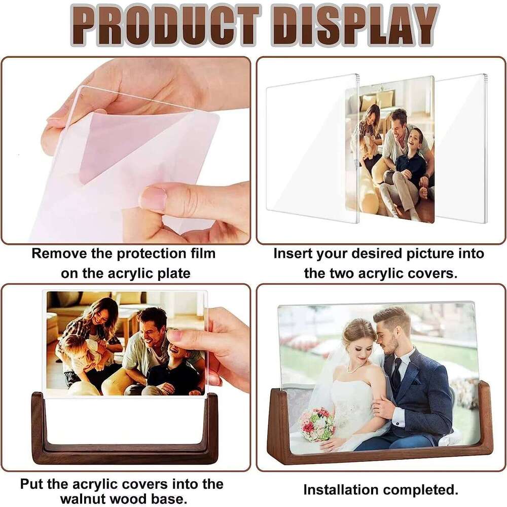 Walnut/Beech Photo 10X15 15X20 20X25cm Decoration Wood Pictures Frame For Party Home Decor Commemorative Gifts H260306