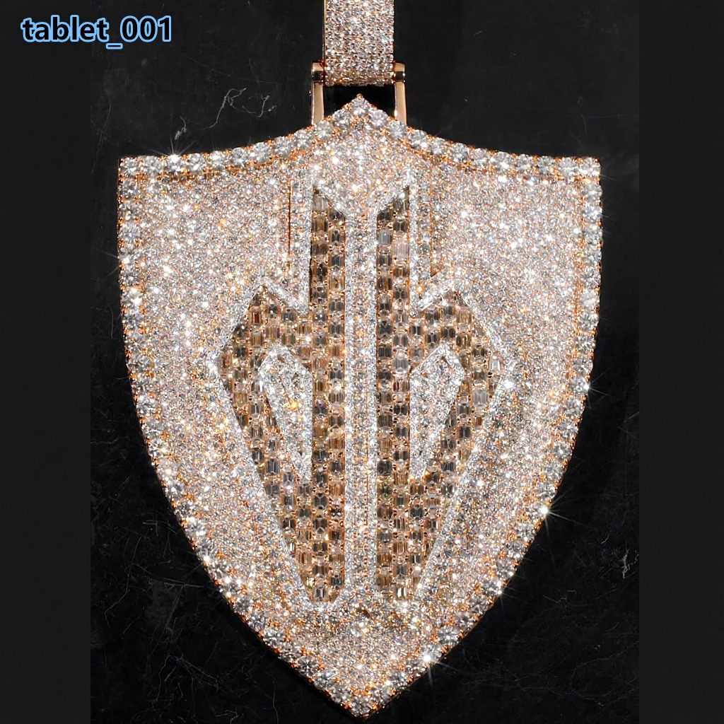Hip Hop Style Vvs Moissanite Custom Pendant Luxury Yellow Gold 925 Sterling Silver Iced Out Pendant Fine Men Jewelry