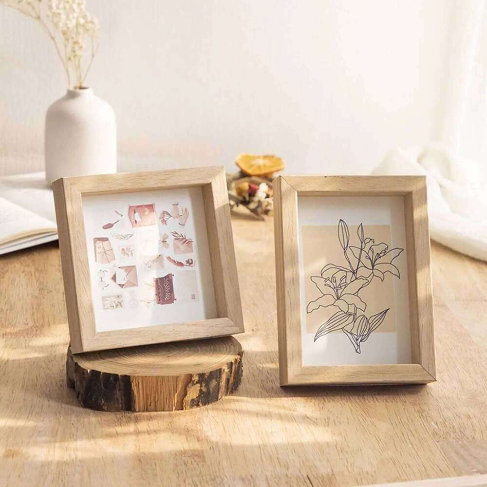 Photo Frame Decorative Wooden Desktop and Wall for Living Room Bedroom H260306