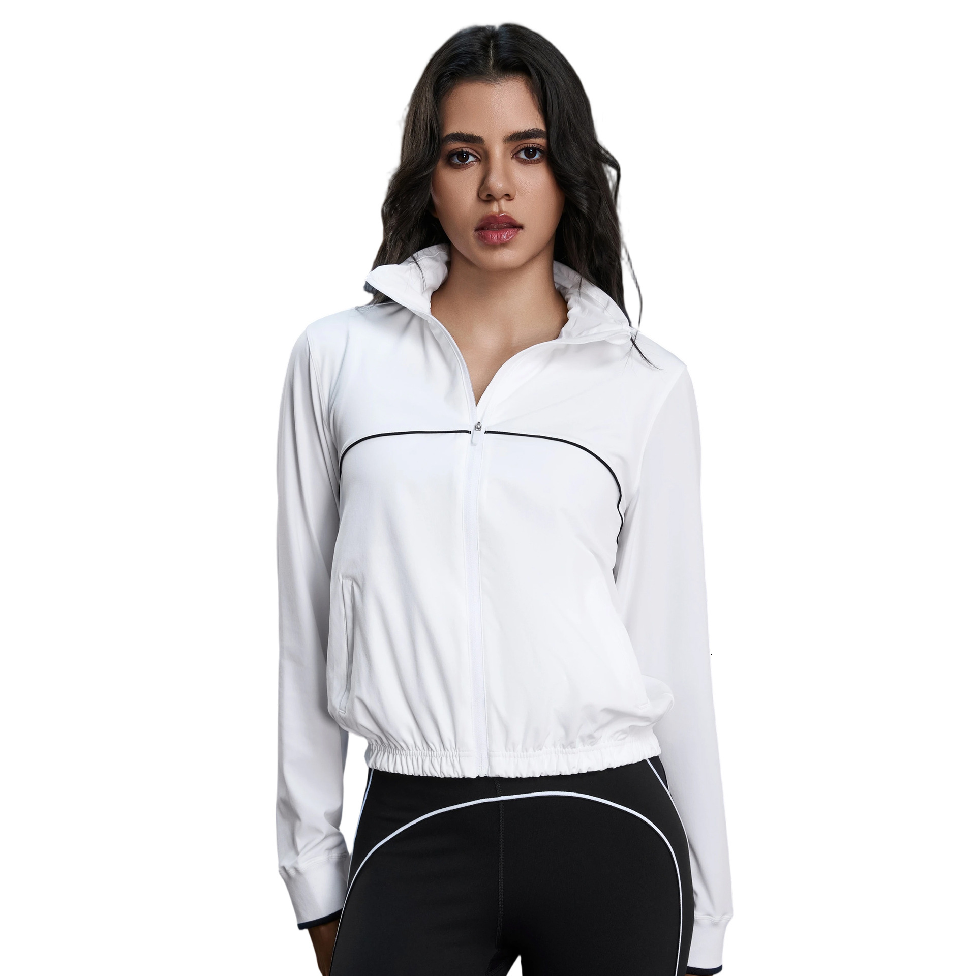 Outdoor Windproof Stand Collar Trench Coat Women Autumn Short Fashion Versatile Casual Sportswear Thin Jacket