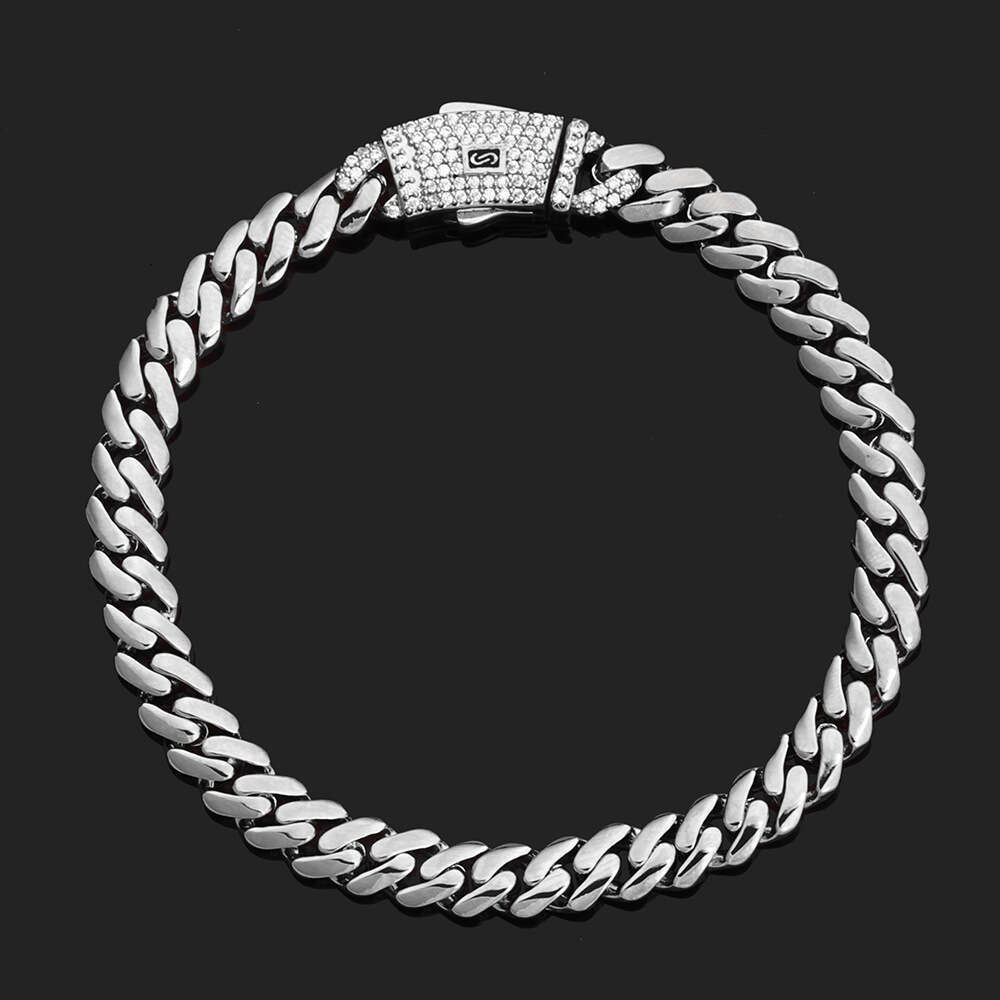 European and American Hip-Hop Cross-Border 14K Gold Smooth Cuban Chain High-Quality Trendy Men's Bracelet Personalized Jewelry Customization
