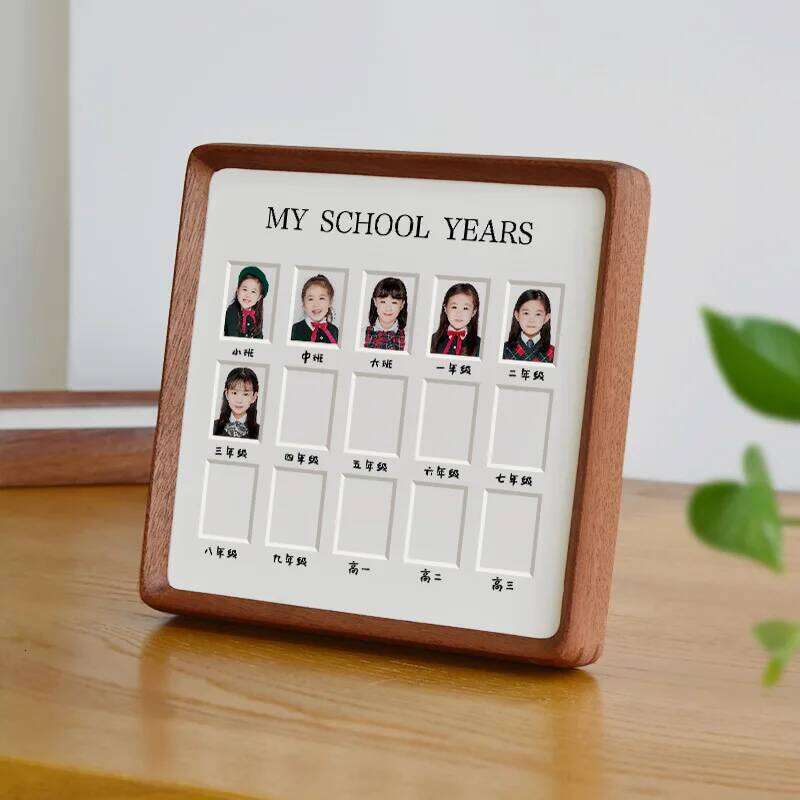 For Solid Wood Photo for Graduation and ID Pictures 1-Inch & 2-Inch Document Storage Elegant Display Frame Home Decor H260306