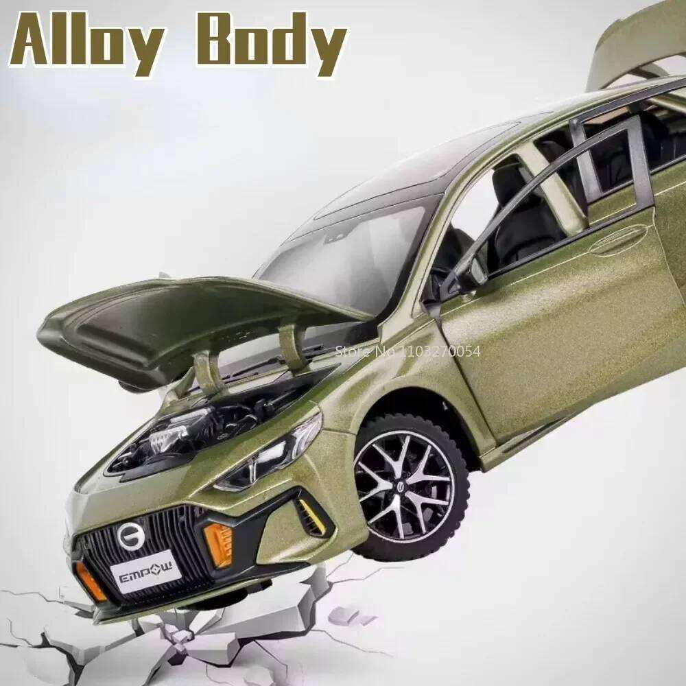 1:24 EMPOW55 Hong Qi H9 Alloy Model Toys Diecast Car 6 Doors Opened Sound Light Pull Back Miniature Vehcies for Children's Gifts Z260306