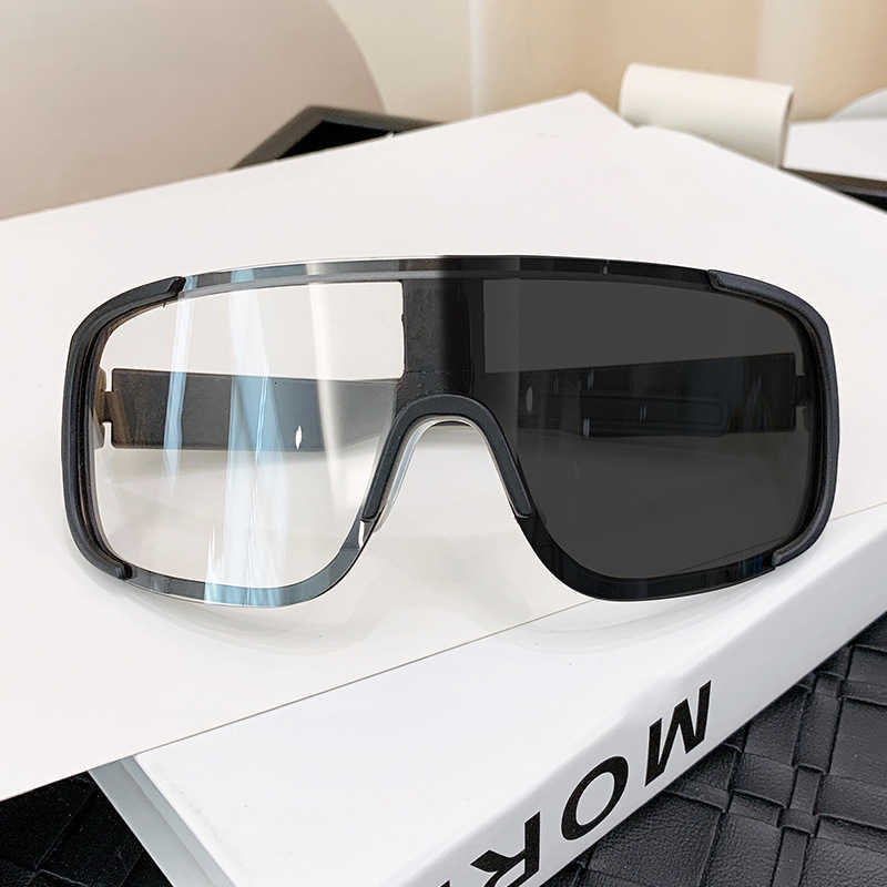 Cycling Color-Changing Glasses Personality One-Piece Large Frame Sunglasses Women Ski Goggles Windproof UV Protection Sports Glasses S260304