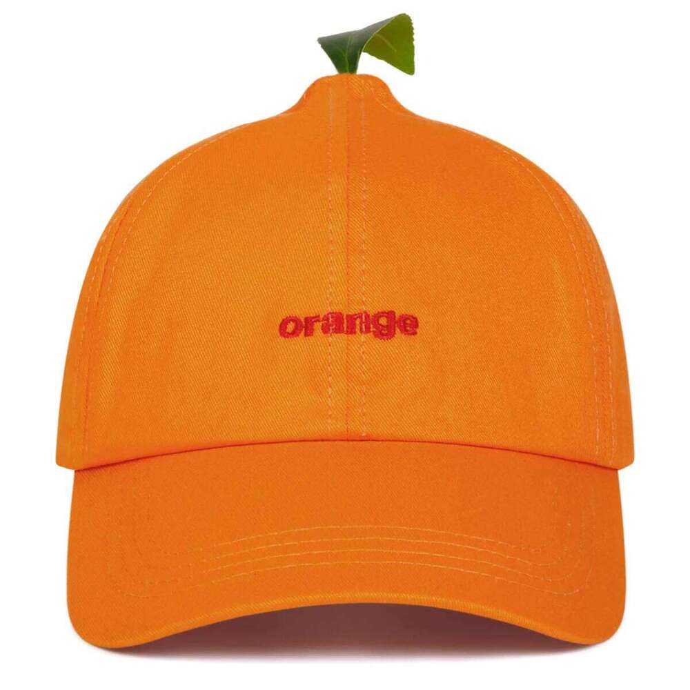 Unisex Orange Letter Embroidery Baseball Caps Spring Autumn Outdoor Adjustable Casual Hats Sunscreen Hat Sports Cap Y260304