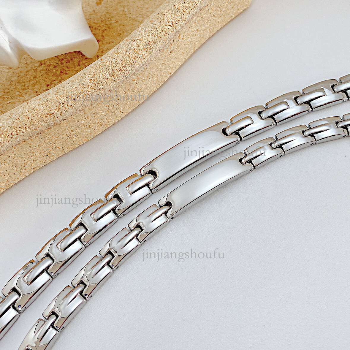 2026 Simple Fashion Stainless Steel Designer Bracelet Luxury Brand Women's Jewelry Trendy Personality Carving Magnetic Couple Bracelet Wholesale 